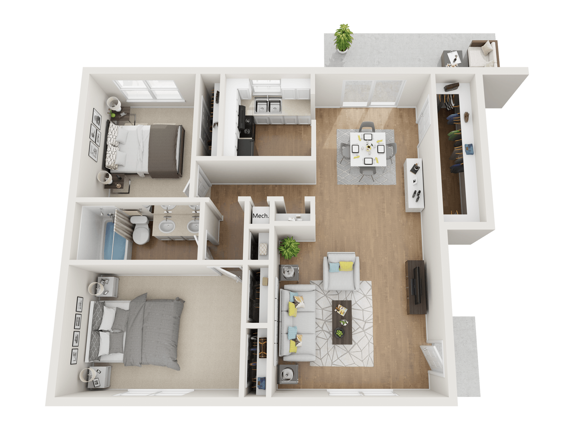 2 Bed / 1 Bath Image